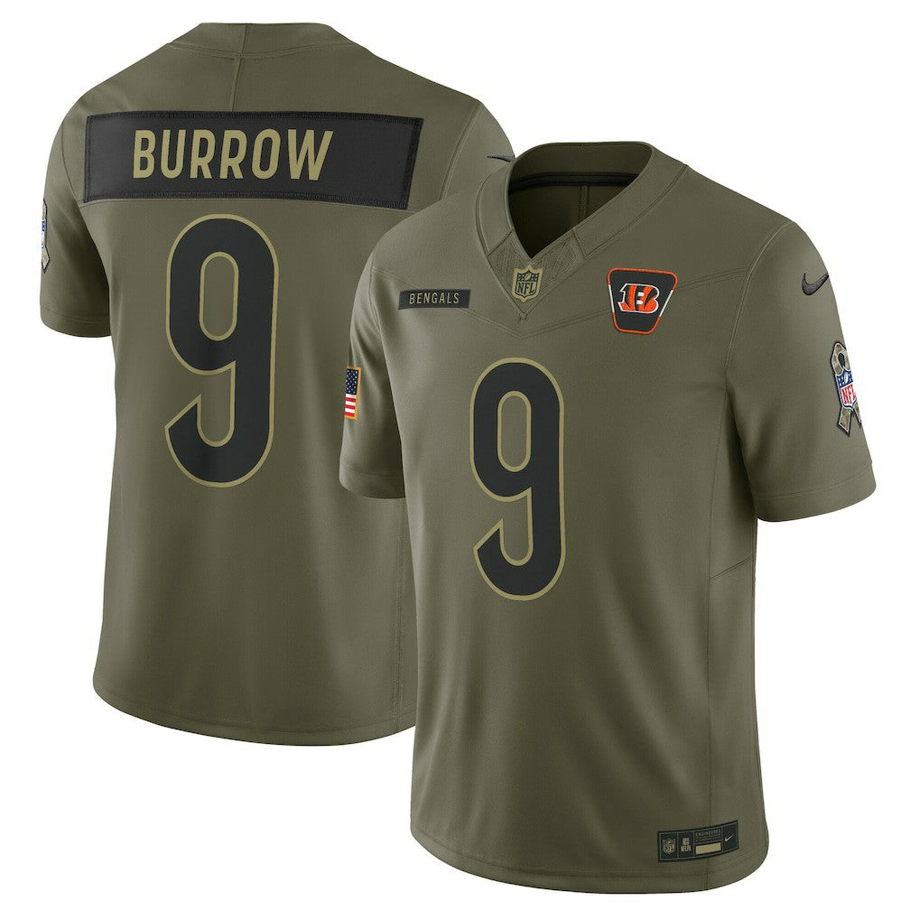 Joe Burrow Cincinnati Bengals 2025 Salute to Service Limited Jersey - Olive | Nike for sale