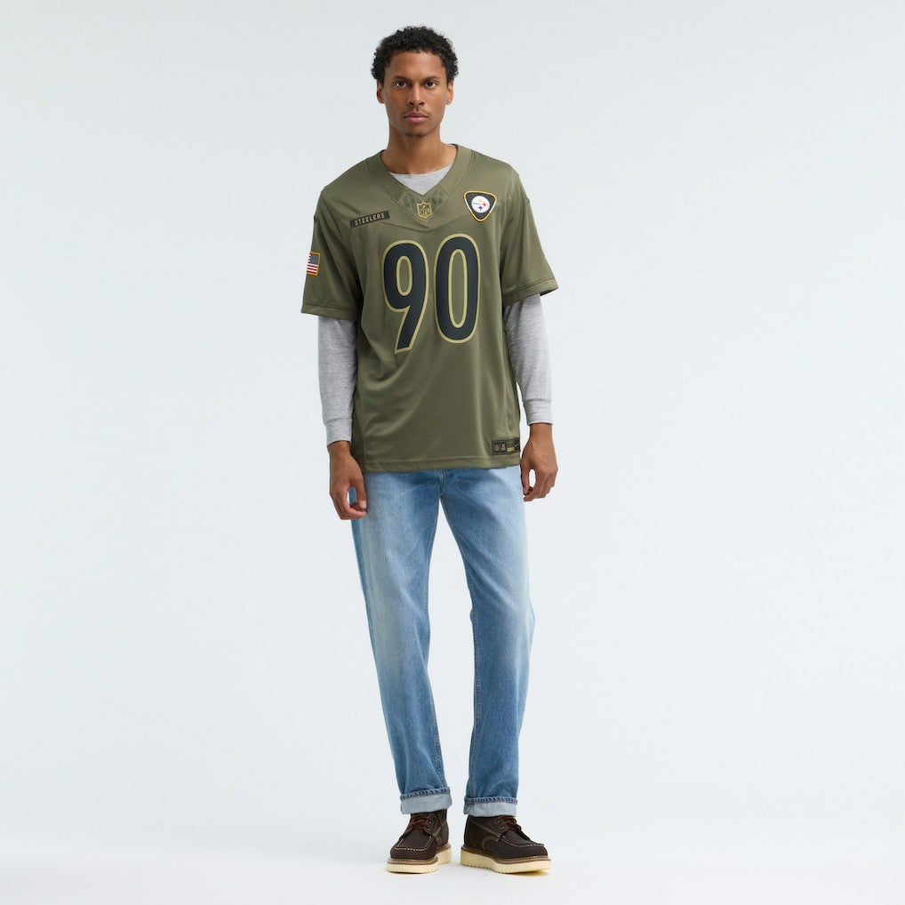 T.J. Watt Pittsburgh Steelers 2025 Salute to Service Limited Jersey - Olive | Nike on sale