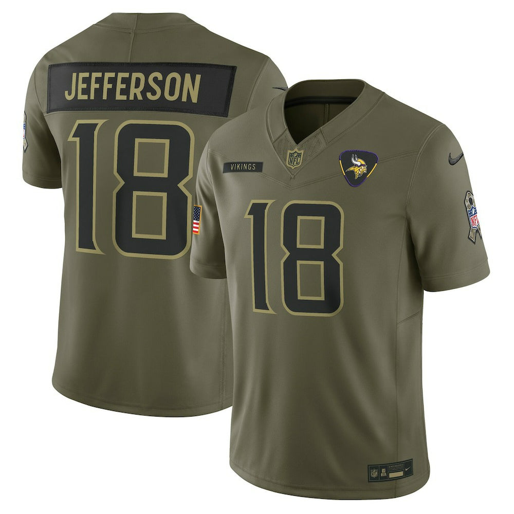 Justin Jefferson Minnesota Vikings 2025 Salute to Service Limited Jersey - Olive | Nike sale