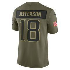 Justin Jefferson Minnesota Vikings 2025 Salute to Service Limited Jersey - Olive | Nike sale