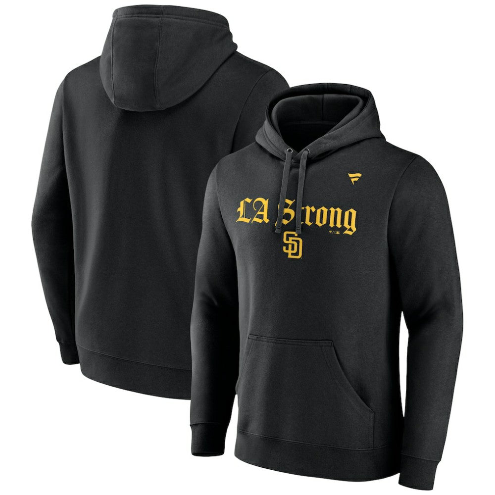 San Diego Padres Unisex LA Strong Fleece Pullover Hoodie - Black
