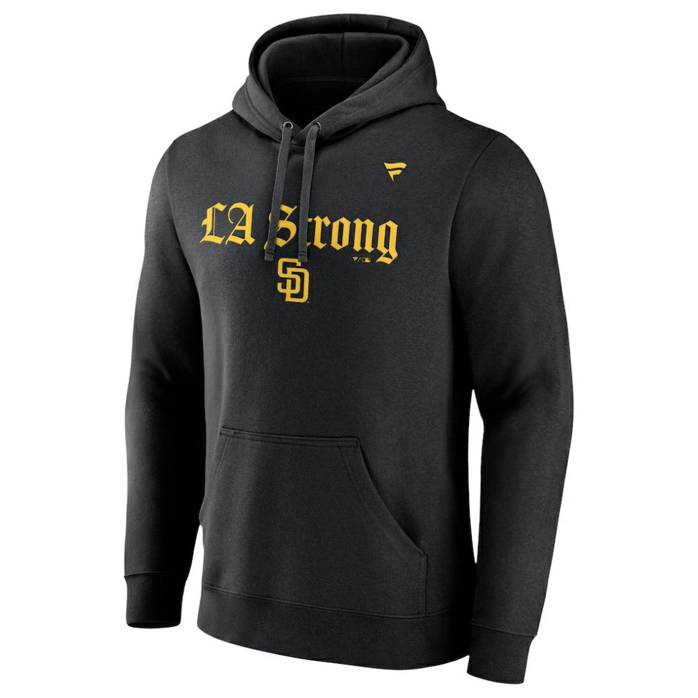 San Diego Padres Unisex LA Strong Fleece Pullover Hoodie - Black