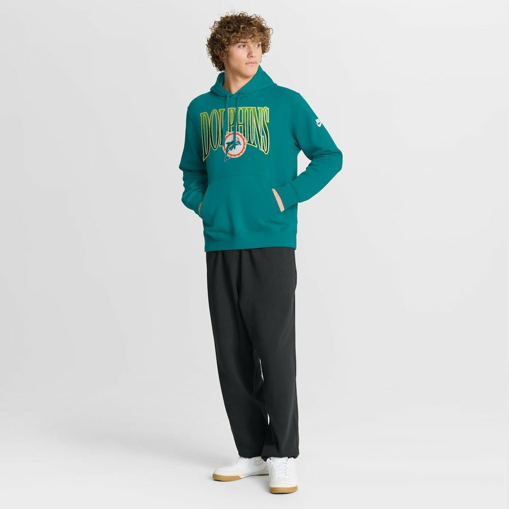 Miami Dolphins Full Blitz Club Fleece Pullover Hoodie - Aqua | Nike for sale