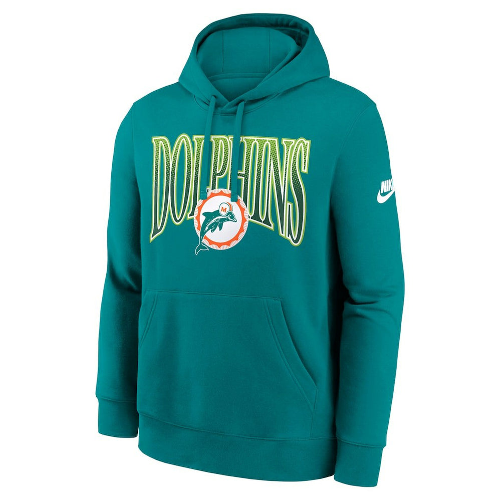 Miami Dolphins Full Blitz Club Fleece Pullover Hoodie - Aqua | Nike for sale