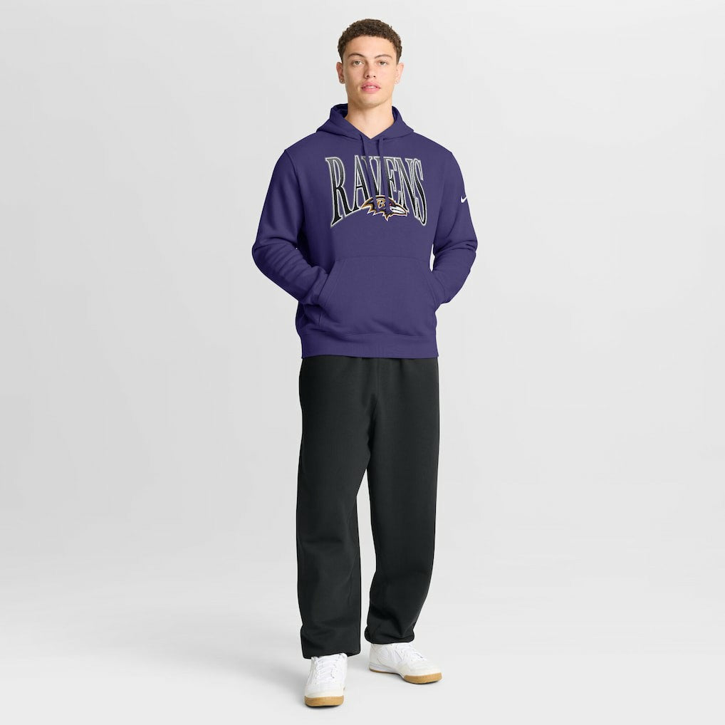 Baltimore Ravens Full Blitz Club Fleece Pullover Hoodie - Purple | Nike cheap
