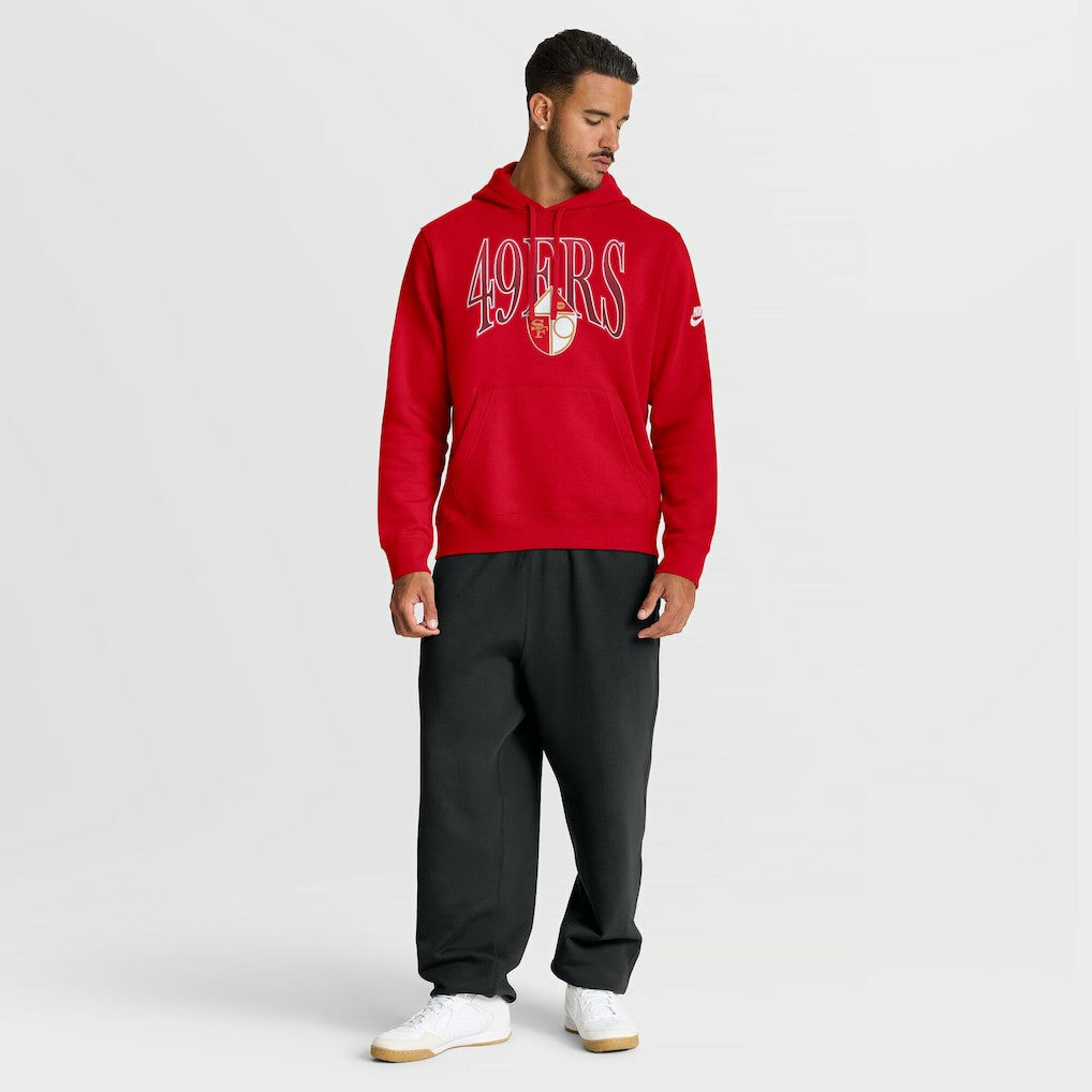 San Francisco 49ers Full Blitz Club Fleece Pullover Hoodie - Scarlet | Nike discount