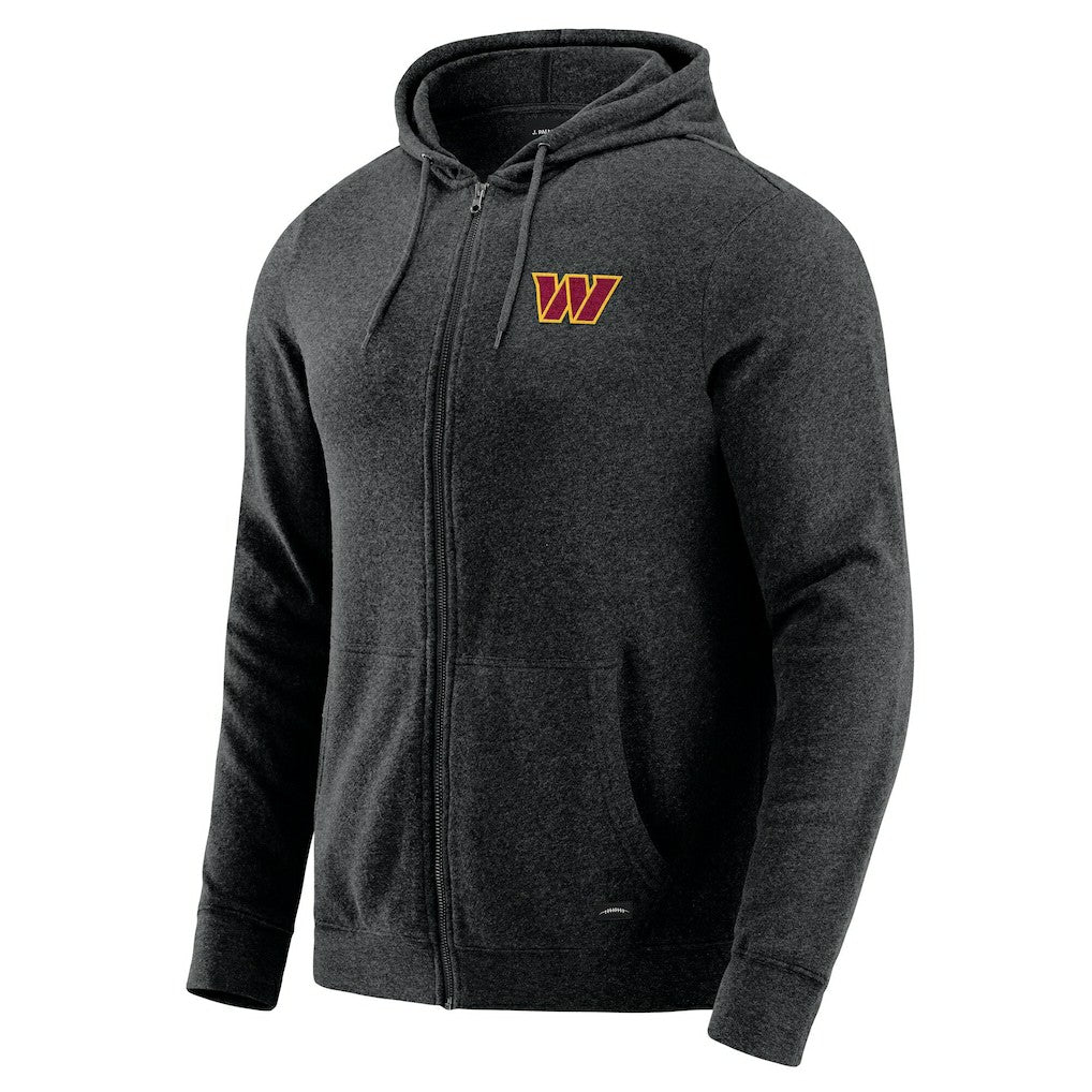 Washington Commanders J. Palmer Players Lounge Tri-Blend Full-Zip Hoodie - Dark Heather Gray for sale