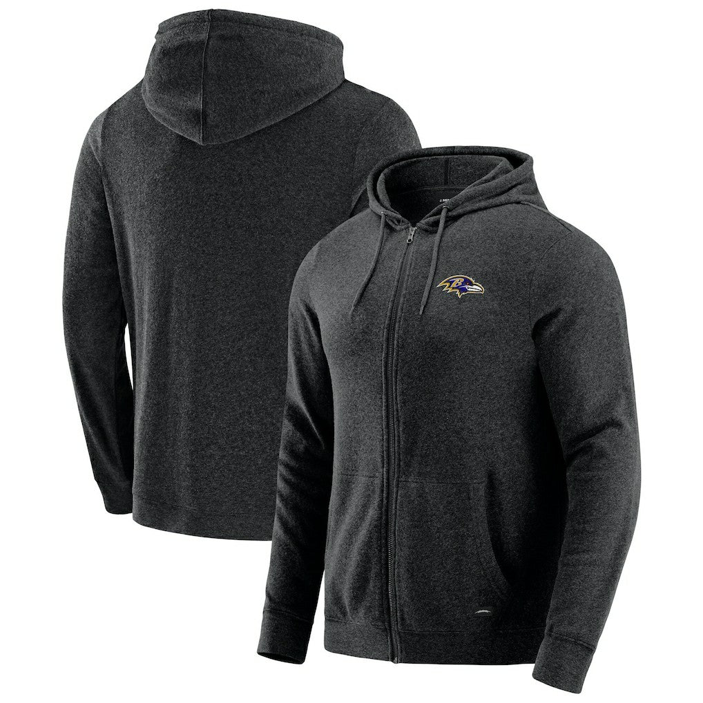 Baltimore Ravens J. Palmer Players Lounge Tri-Blend Full-Zip Hoodie - Dark Heather Gray online