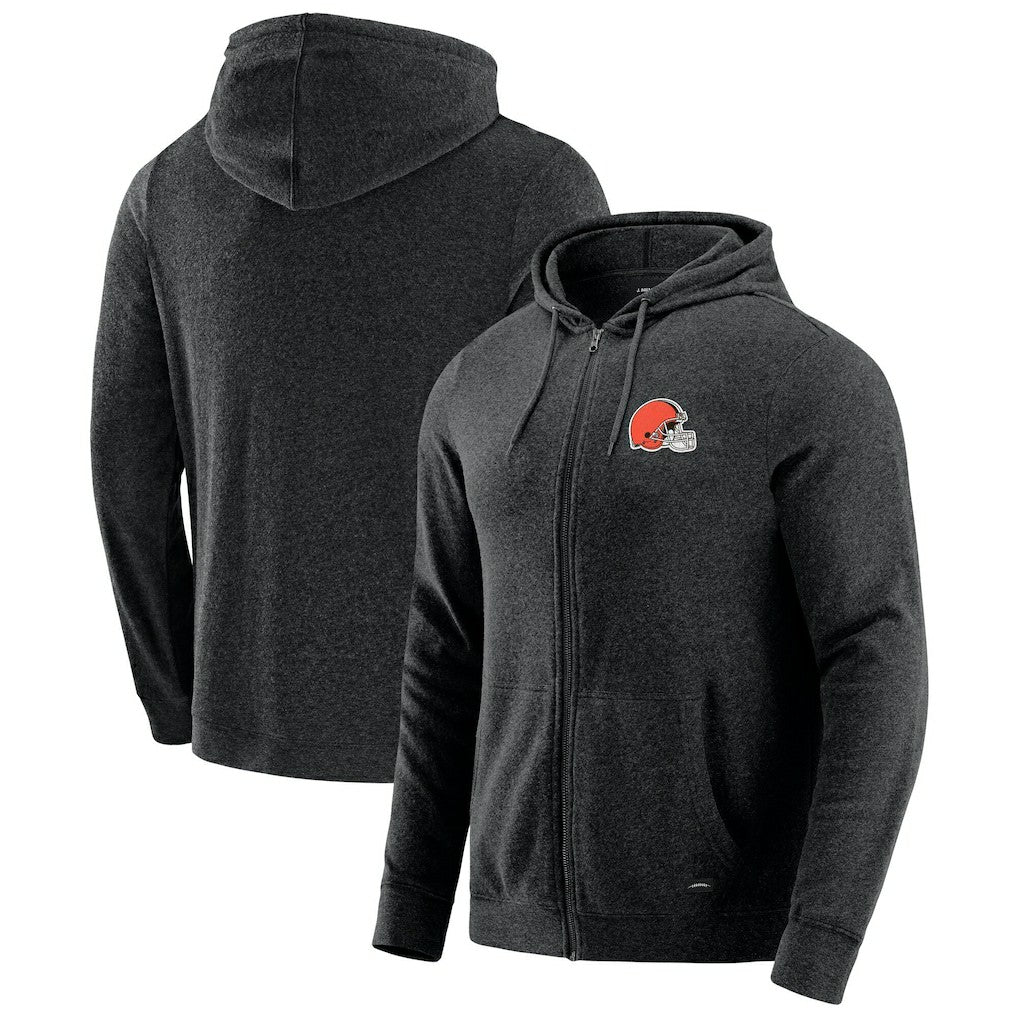 Cleveland Browns J. Palmer Players Lounge Tri-Blend Full-Zip Hoodie - Dark Heather Gray sale