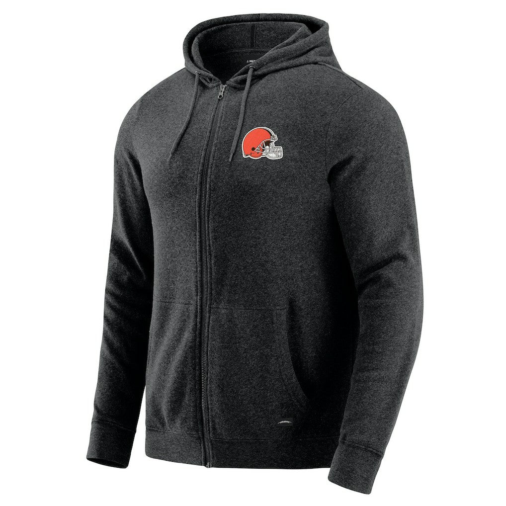 Cleveland Browns J. Palmer Players Lounge Tri-Blend Full-Zip Hoodie - Dark Heather Gray sale