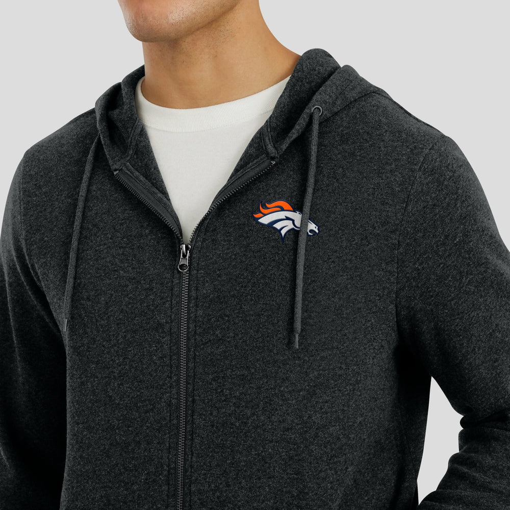 Denver Broncos J. Palmer Players Lounge Tri-Blend Full-Zip Hoodie - Dark Heather Gray outlet