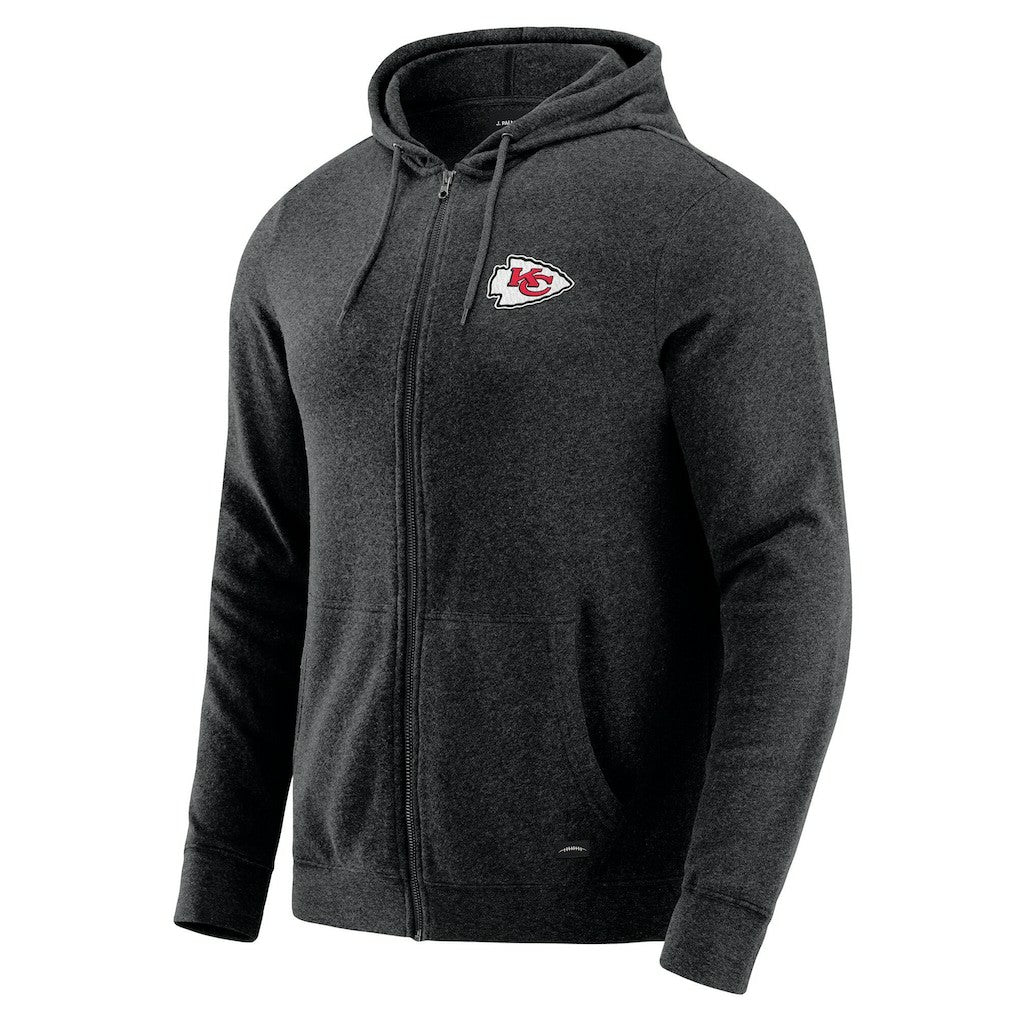 Kansas City Chiefs J. Palmer Players Lounge Tri-Blend Full-Zip Hoodie - Dark Heather Gray sale