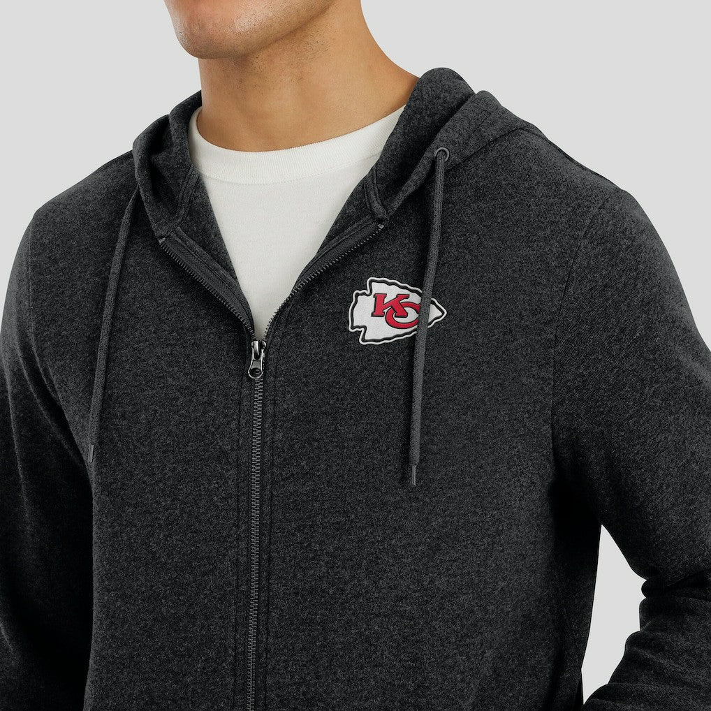 Kansas City Chiefs J. Palmer Players Lounge Tri-Blend Full-Zip Hoodie - Dark Heather Gray sale