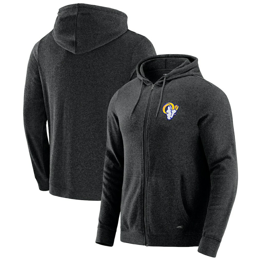 Los Angeles Rams J. Palmer Players Lounge Tri-Blend Full-Zip Hoodie - Dark Heather Gray discount