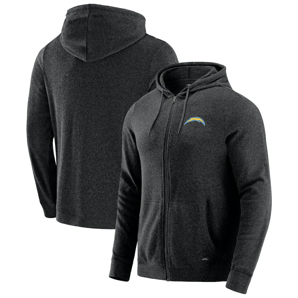 Los Angeles Chargers J. Palmer Players Lounge Tri-Blend Full-Zip Hoodie - Dark Heather Gray outlet