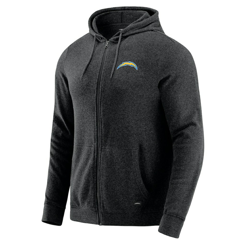 Los Angeles Chargers J. Palmer Players Lounge Tri-Blend Full-Zip Hoodie - Dark Heather Gray outlet