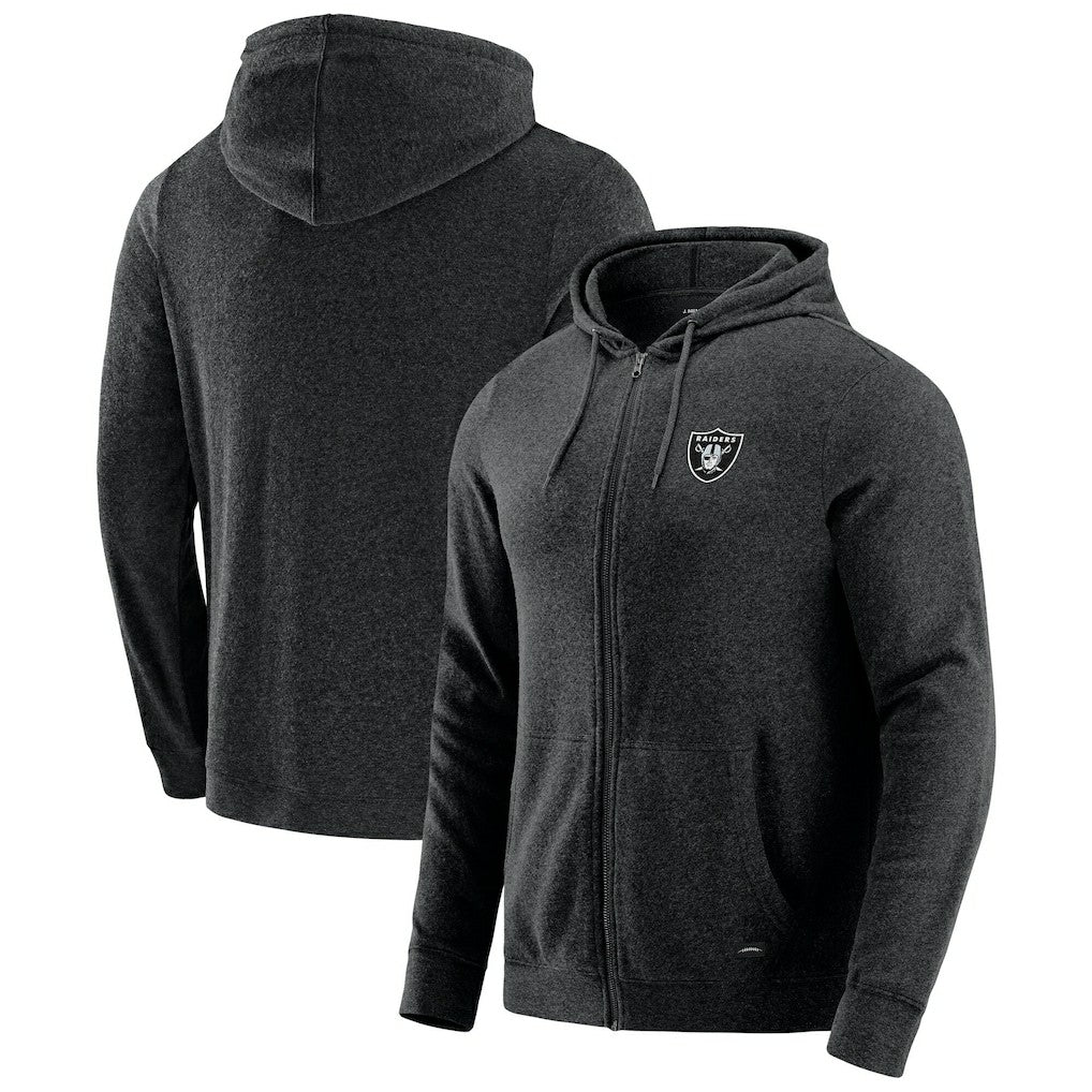 Las Vegas Raiders J. Palmer Players Lounge Tri-Blend Full-Zip Hoodie - Dark Heather Gray online