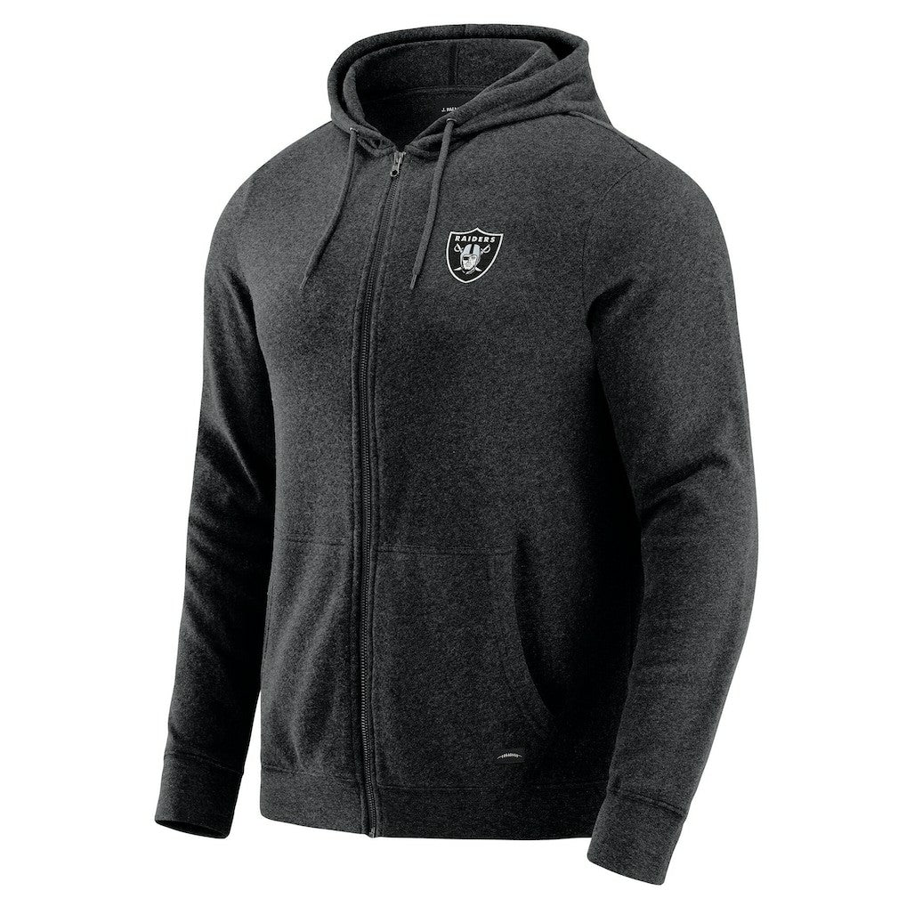 Las Vegas Raiders J. Palmer Players Lounge Tri-Blend Full-Zip Hoodie - Dark Heather Gray online