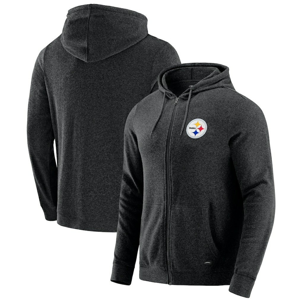 Pittsburgh Steelers J. Palmer Players Lounge Tri-Blend Full-Zip Hoodie - Dark Heather Gray cheap