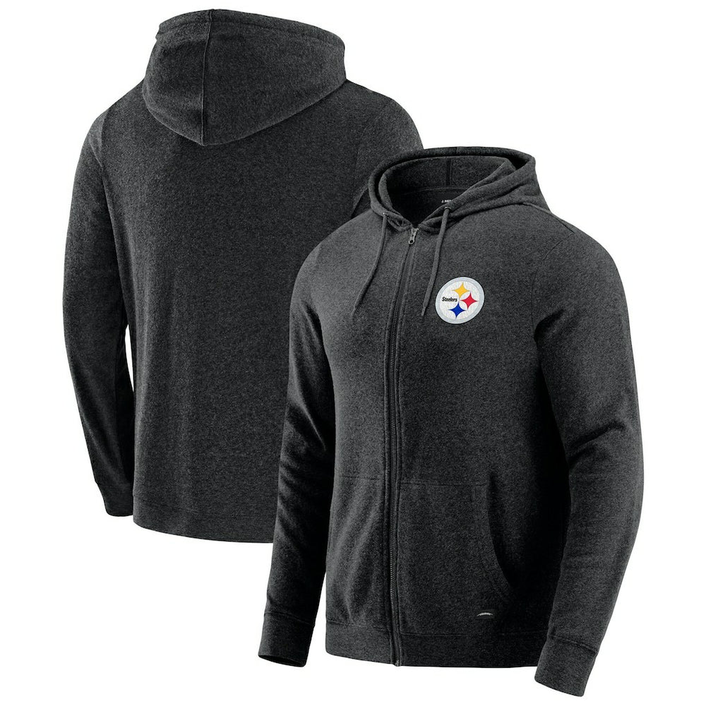 Pittsburgh Steelers J. Palmer Players Lounge Tri-Blend Full-Zip Hoodie - Dark Heather Gray cheap