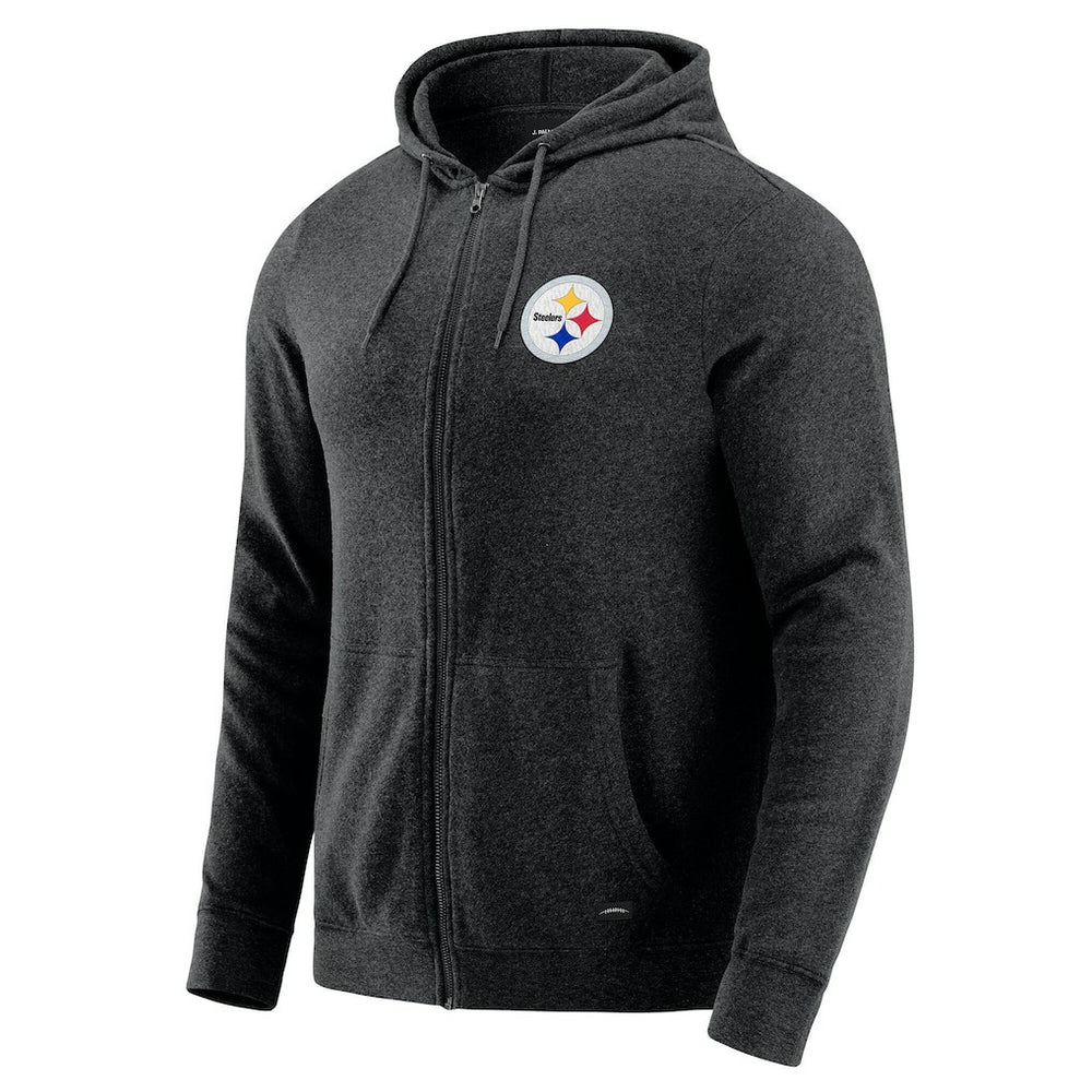 Pittsburgh Steelers J. Palmer Players Lounge Tri-Blend Full-Zip Hoodie - Dark Heather Gray cheap