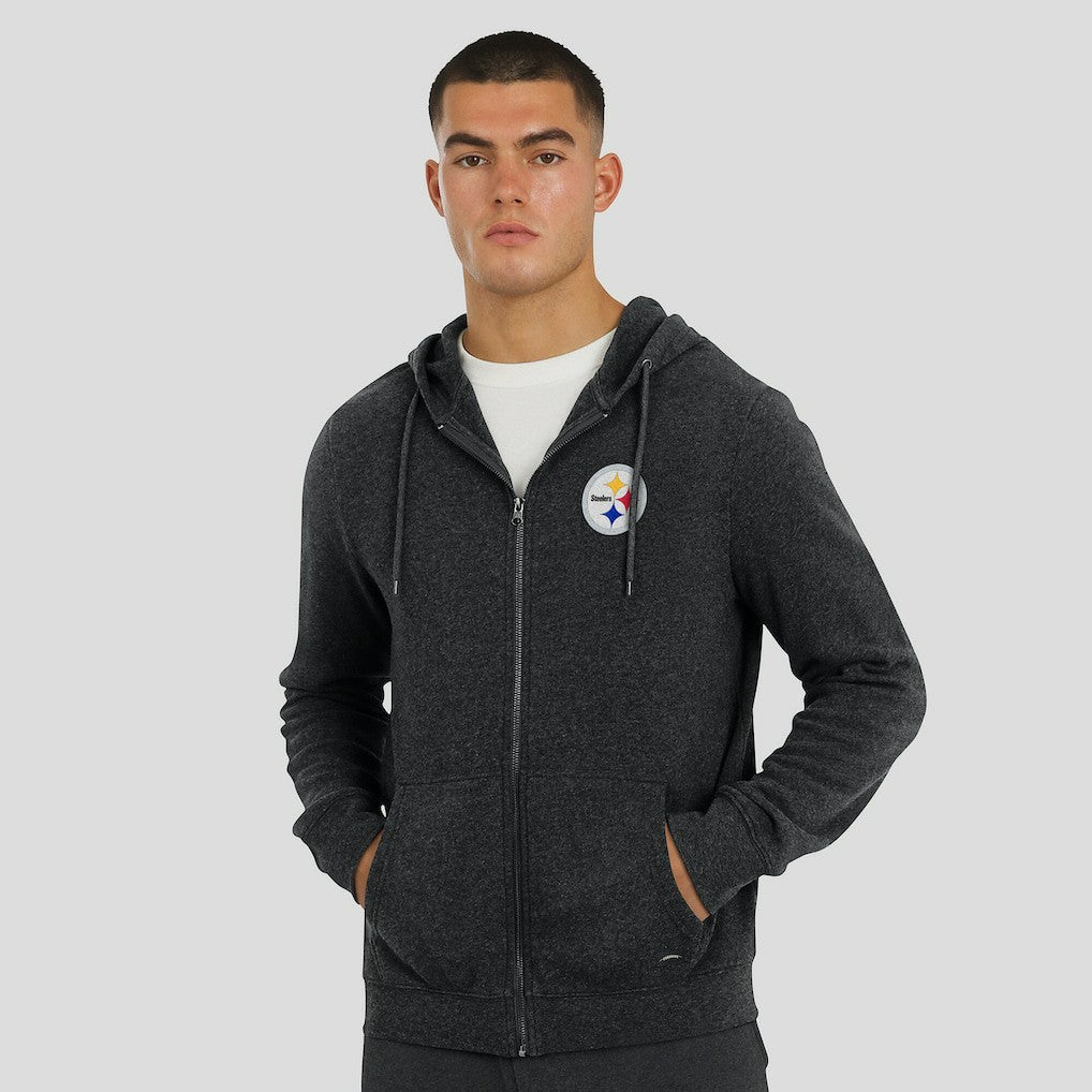 Pittsburgh Steelers J. Palmer Players Lounge Tri-Blend Full-Zip Hoodie - Dark Heather Gray cheap