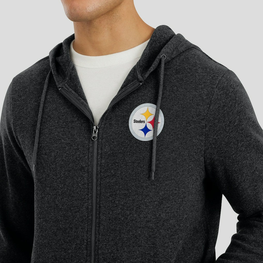 Pittsburgh Steelers J. Palmer Players Lounge Tri-Blend Full-Zip Hoodie - Dark Heather Gray cheap