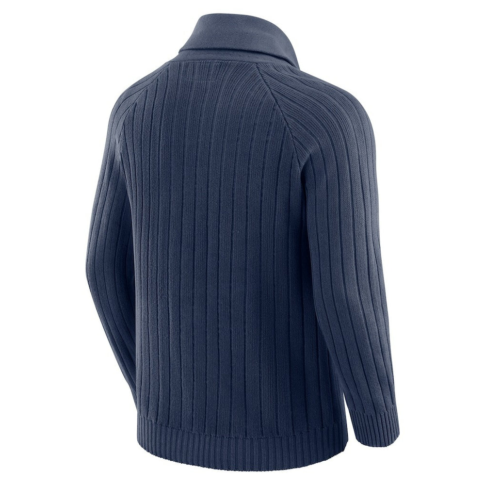 New England Patriots J. Palmer The Playmaker Cardigan Raglan Sweater - Navy for sale