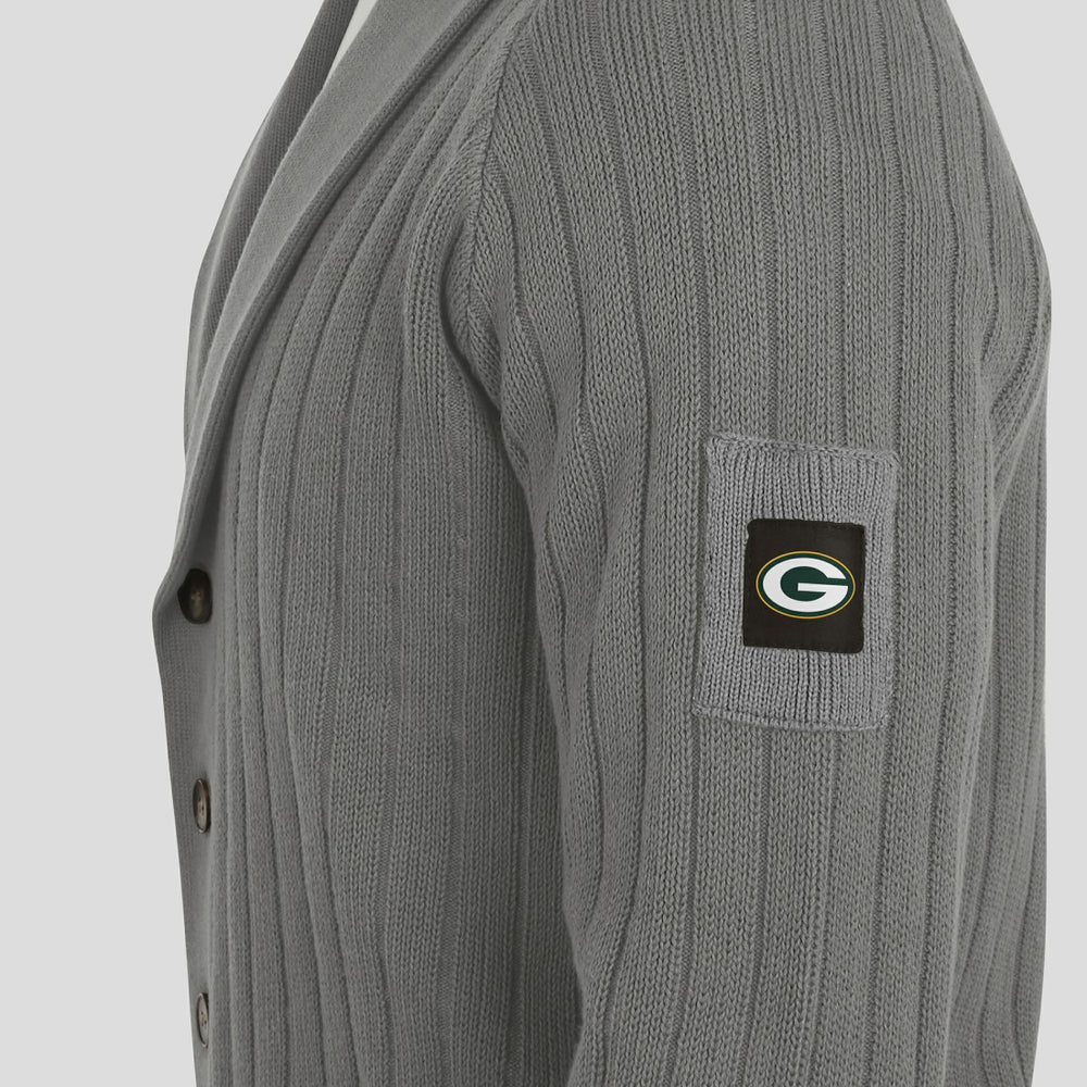 Green Bay Packers J. Palmer The Playmaker Cardigan Raglan Sweater - Graphite on sale