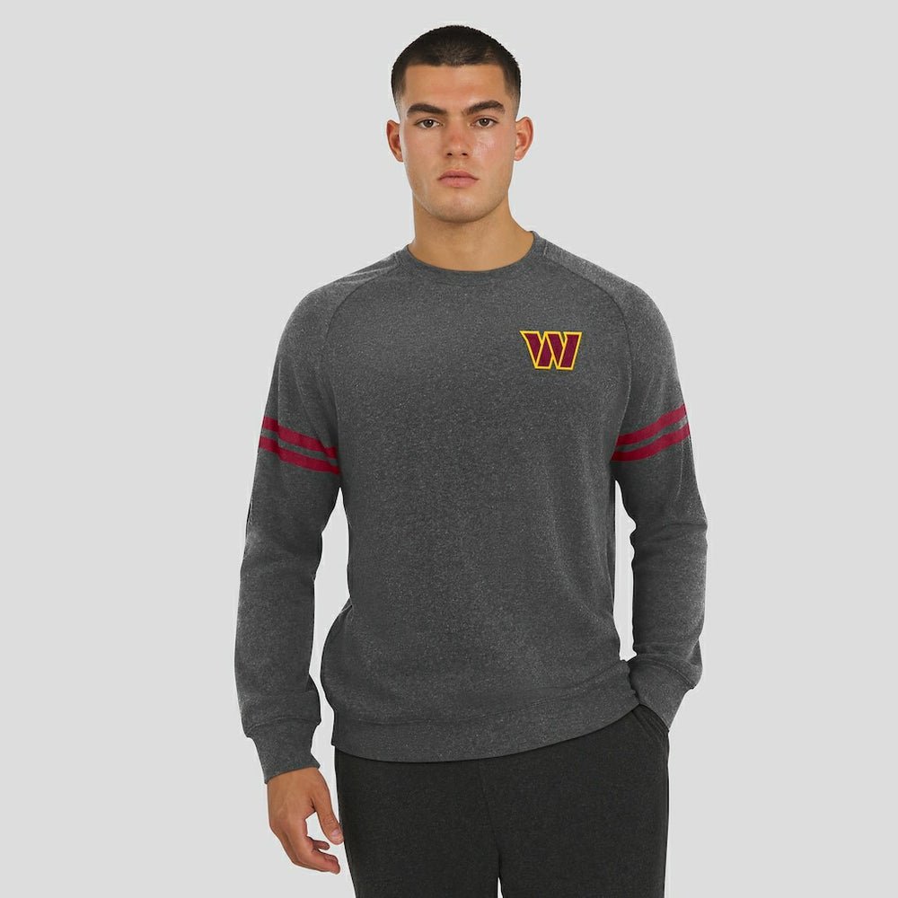 Washington Commanders J. Palmer Players Lounge Raglan Tri-Blend Sweatshirt - Dark Heather Gray sale