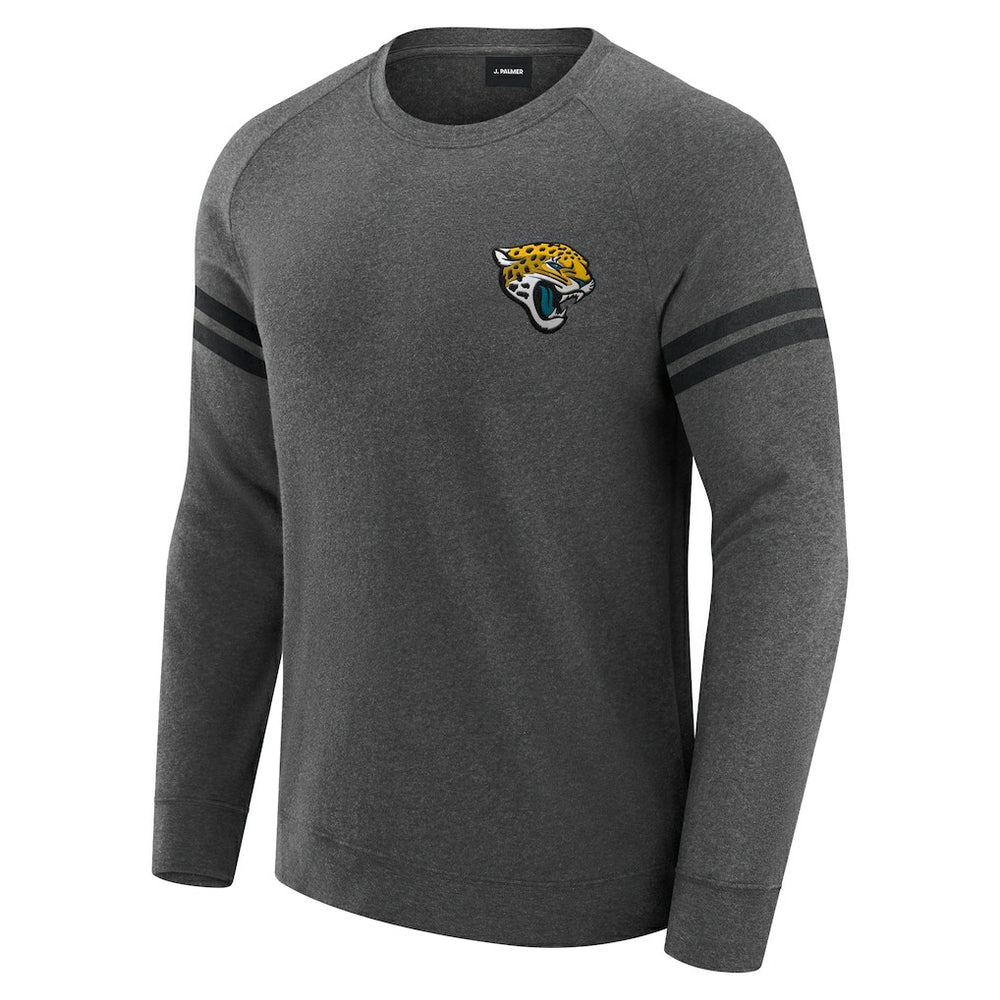 Jacksonville Jaguars J. Palmer Players Lounge Raglan Tri-Blend Sweatshirt - Dark Heather Gray on sale