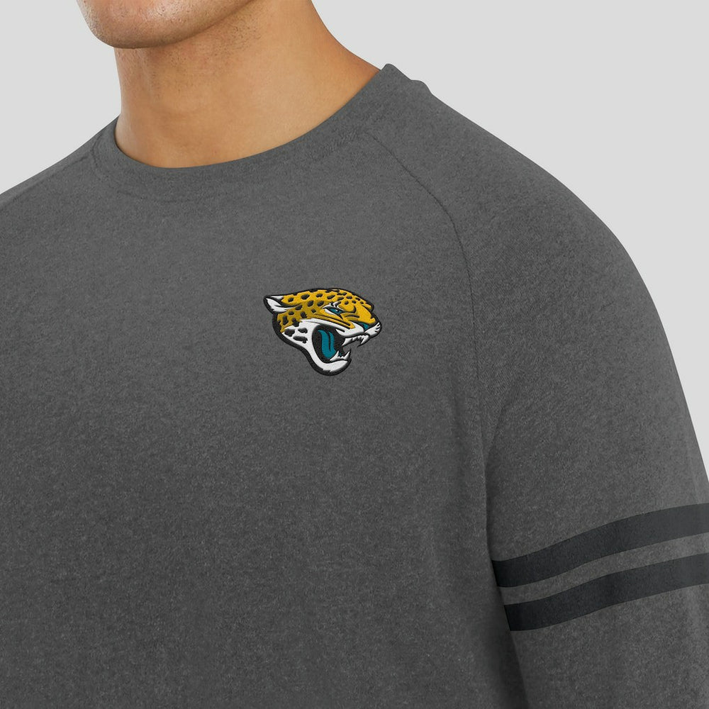 Jacksonville Jaguars J. Palmer Players Lounge Raglan Tri-Blend Sweatshirt - Dark Heather Gray on sale