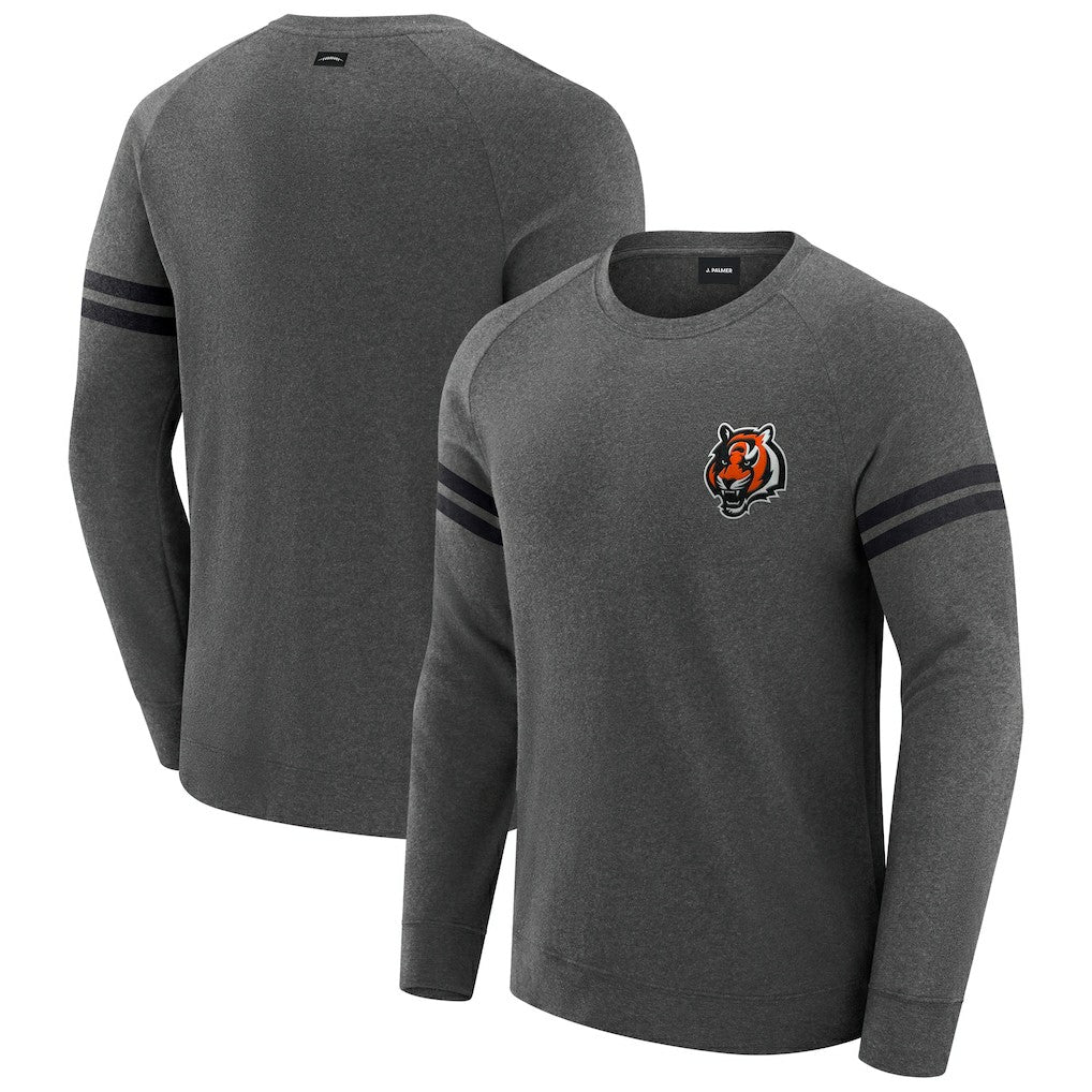 Cincinnati Bengals J. Palmer Players Lounge Raglan Tri-Blend Sweatshirt - Dark Heather Gray online
