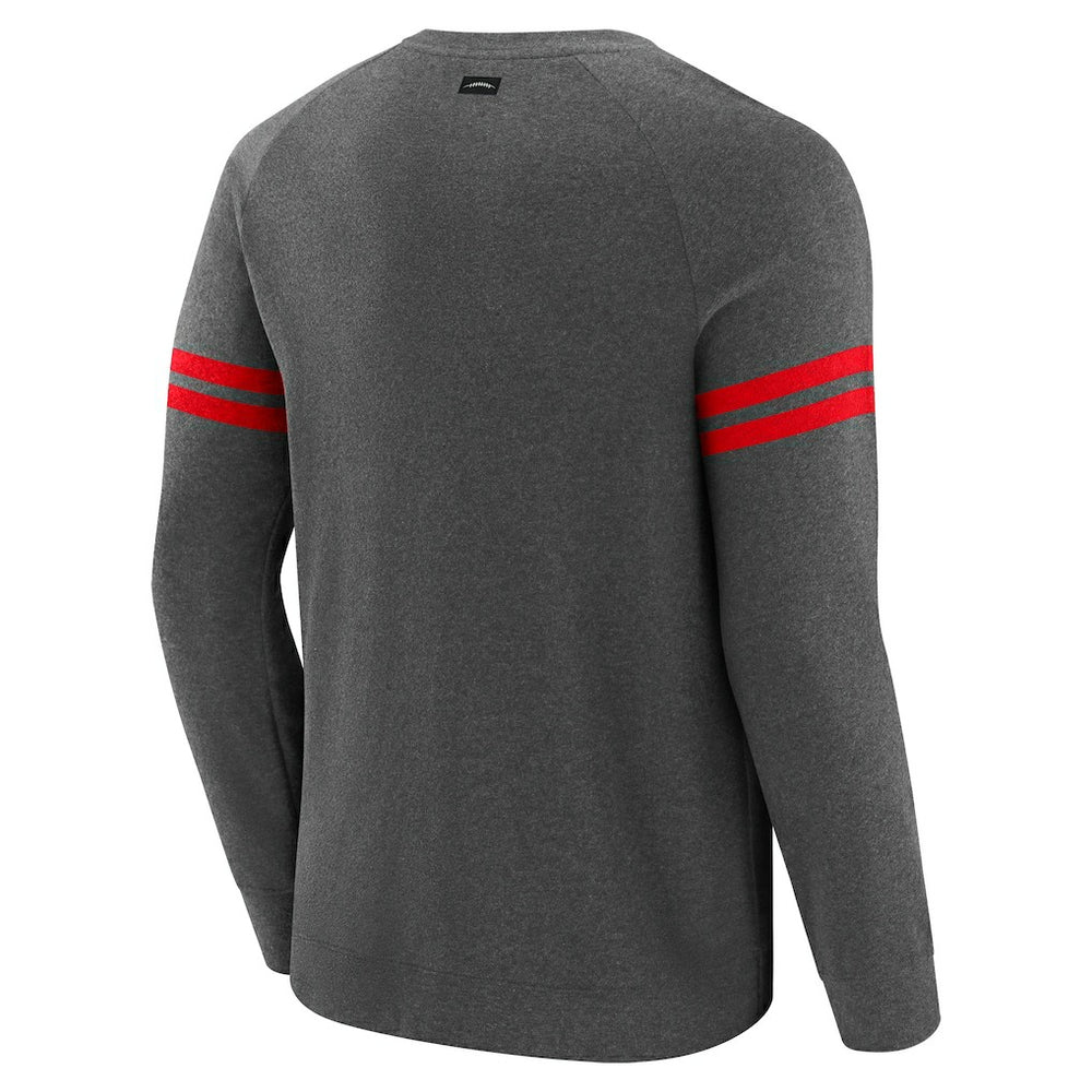 Kansas City Chiefs J. Palmer Players Lounge Raglan Tri-Blend Sweatshirt - Dark Heather Gray on sale