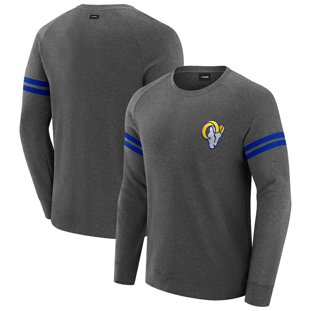 Los Angeles Rams J. Palmer Players Lounge Raglan Tri-Blend Sweatshirt - Dark Heather Gray outlet