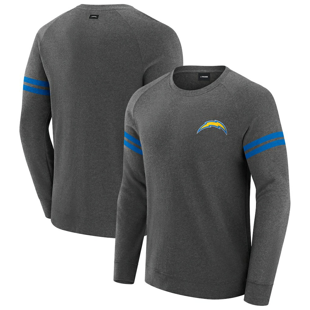 Los Angeles Chargers J. Palmer Players Lounge Raglan Tri-Blend Sweatshirt - Dark Heather Gray online