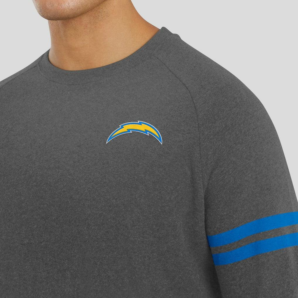 Los Angeles Chargers J. Palmer Players Lounge Raglan Tri-Blend Sweatshirt - Dark Heather Gray online