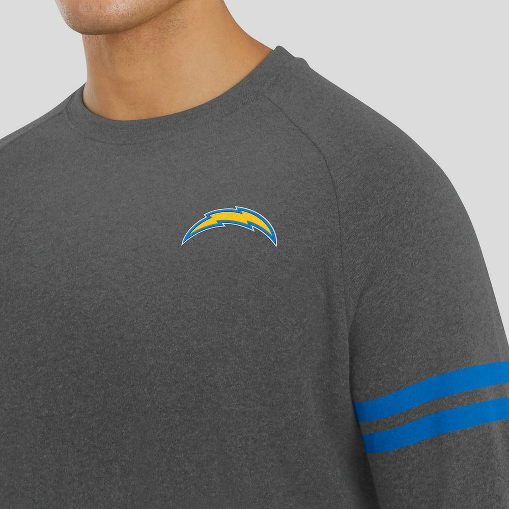 Los Angeles Chargers J. Palmer Players Lounge Raglan Tri-Blend Sweatshirt - Dark Heather Gray online