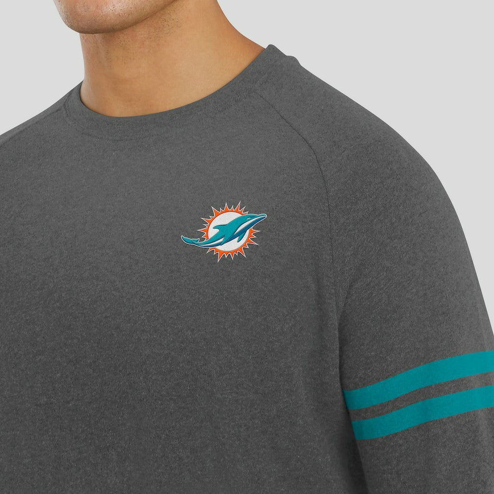 Miami Dolphins J. Palmer Players Lounge Raglan Tri-Blend Sweatshirt - Dark Heather Gray on sale