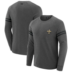 New Orleans Saints J. Palmer Players Lounge Raglan Tri-Blend Sweatshirt - Dark Heather Gray online
