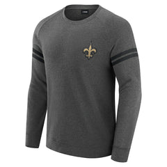 New Orleans Saints J. Palmer Players Lounge Raglan Tri-Blend Sweatshirt - Dark Heather Gray online