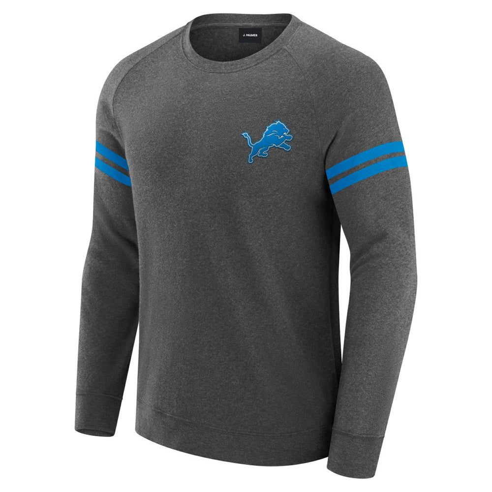 Detroit Lions J. Palmer Players Lounge Raglan Tri-Blend Sweatshirt - Dark Heather Gray outlet