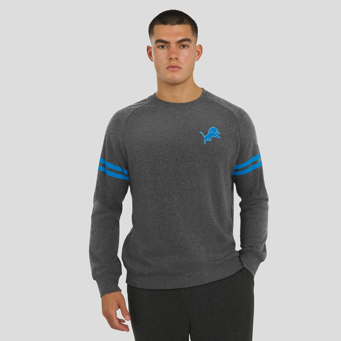 Detroit Lions J. Palmer Players Lounge Raglan Tri-Blend Sweatshirt - Dark Heather Gray outlet