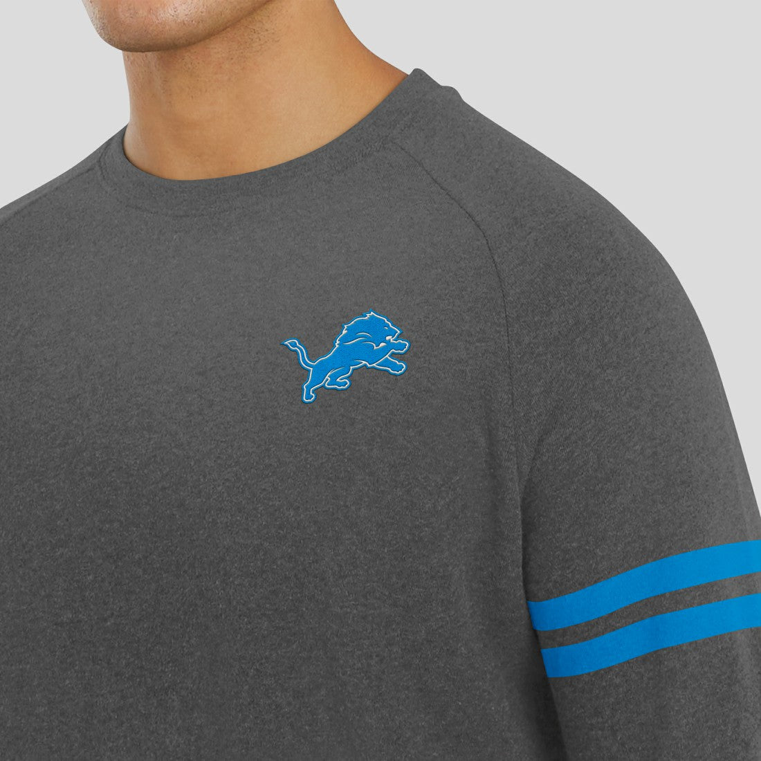 Detroit Lions J. Palmer Players Lounge Raglan Tri-Blend Sweatshirt - Dark Heather Gray outlet