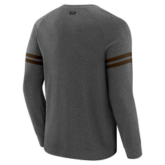 Cleveland Browns J. Palmer Players Lounge Raglan Tri-Blend Sweatshirt - Dark Heather Gray discount