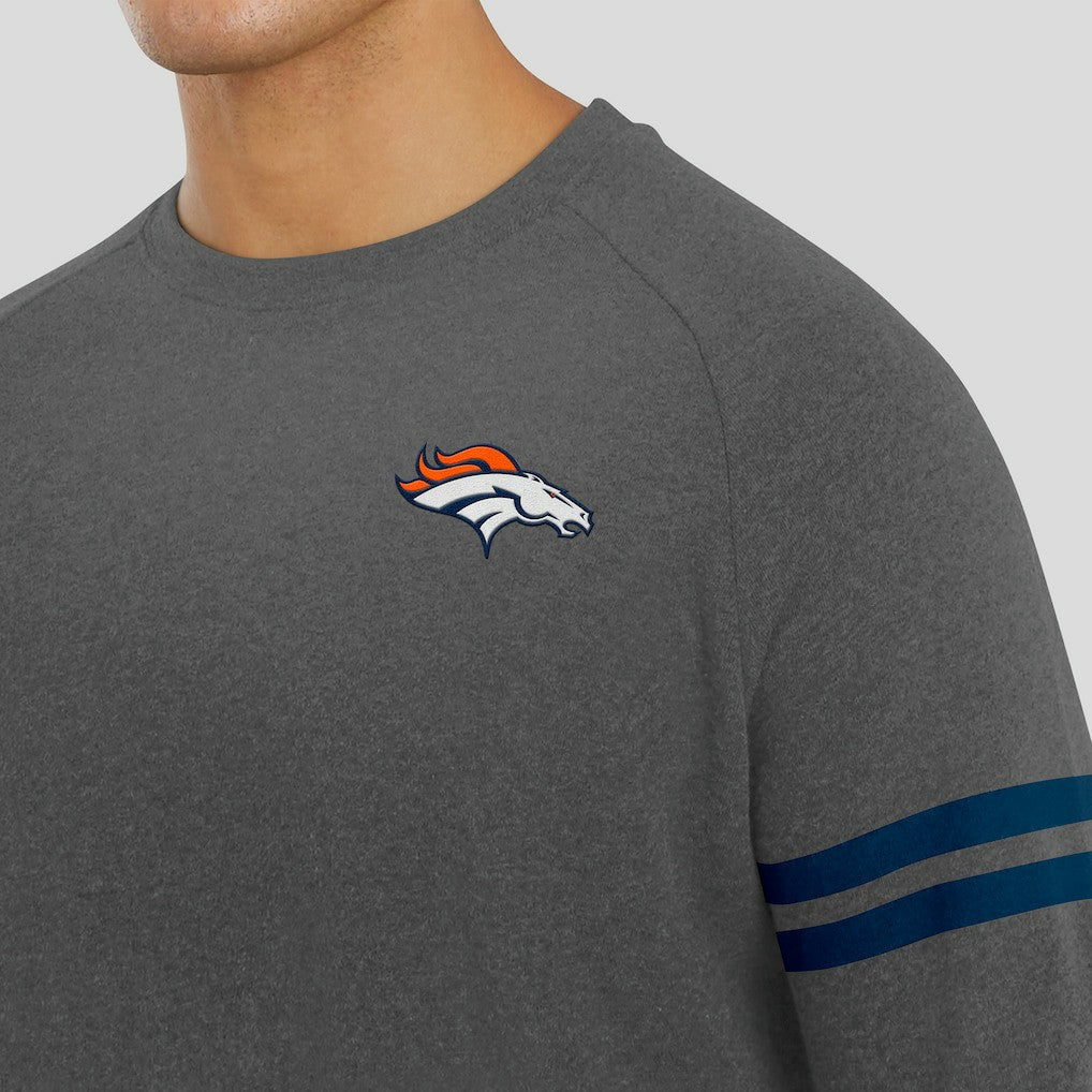 Denver Broncos J. Palmer Players Lounge Raglan Tri-Blend Sweatshirt - Dark Heather Gray on sale