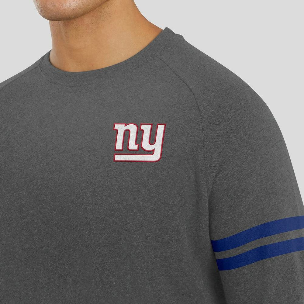 New York Giants J. Palmer Players Lounge Raglan Tri-Blend Sweatshirt - Dark Heather Gray outlet