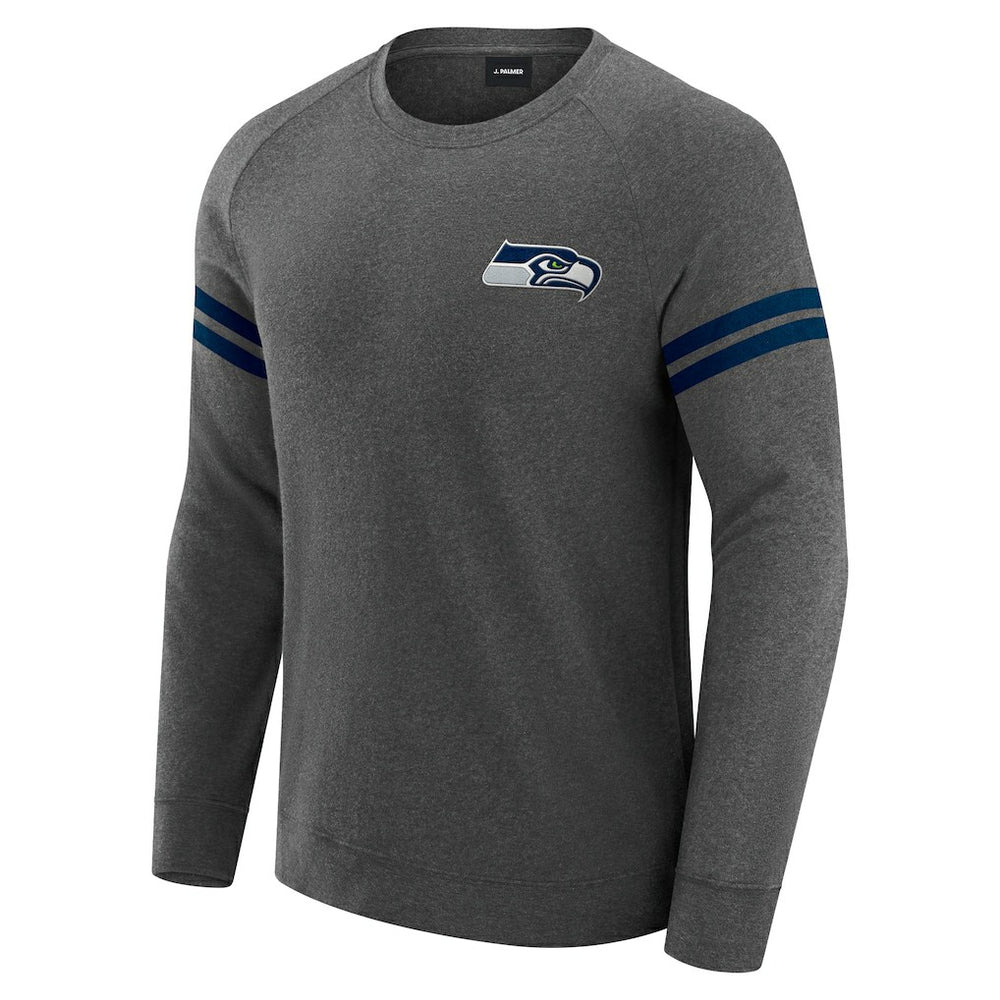 Seattle Seahawks J. Palmer Players Lounge Raglan Tri-Blend Sweatshirt - Dark Heather Gray online