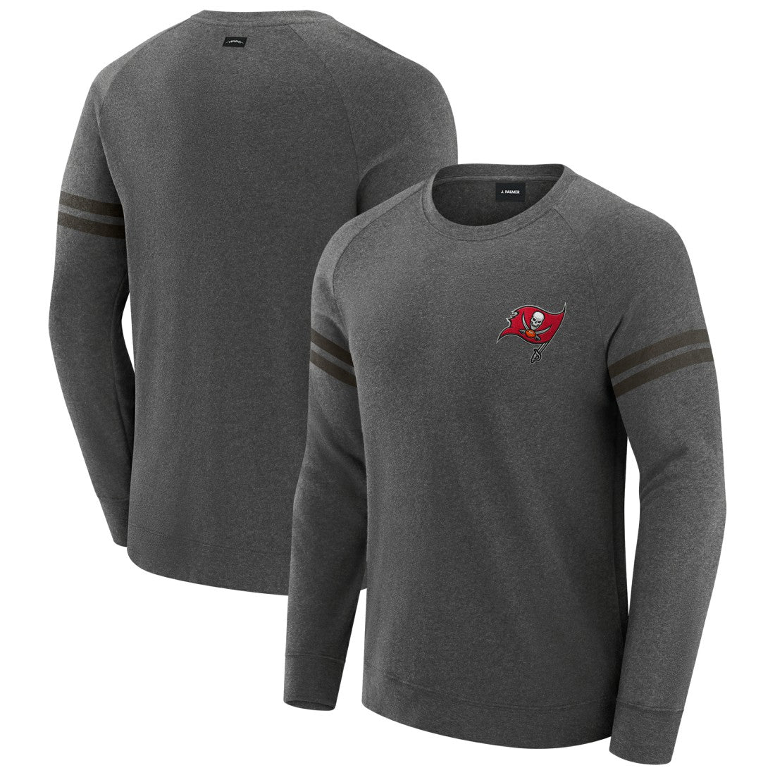 Tampa Bay Buccaneers J. Palmer Players Lounge Raglan Tri-Blend Sweatshirt - Dark Heather Gray for sale