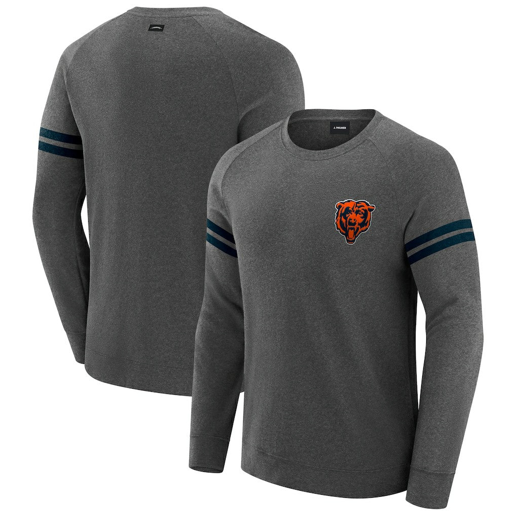Chicago Bears J. Palmer Players Lounge Raglan Tri-Blend Sweatshirt - Dark Heather Gray outlet